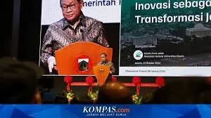 Gubernur Daerah Khusus Ibu Kota (DKI) Jakarta Pramono Anung Wibowo memberikan sambutan dalam agenda peresmian Universitas Ciputra Jakarta di Ciputra International Superblock, Jakarta Barat, pada Kamis (15/10/2026).